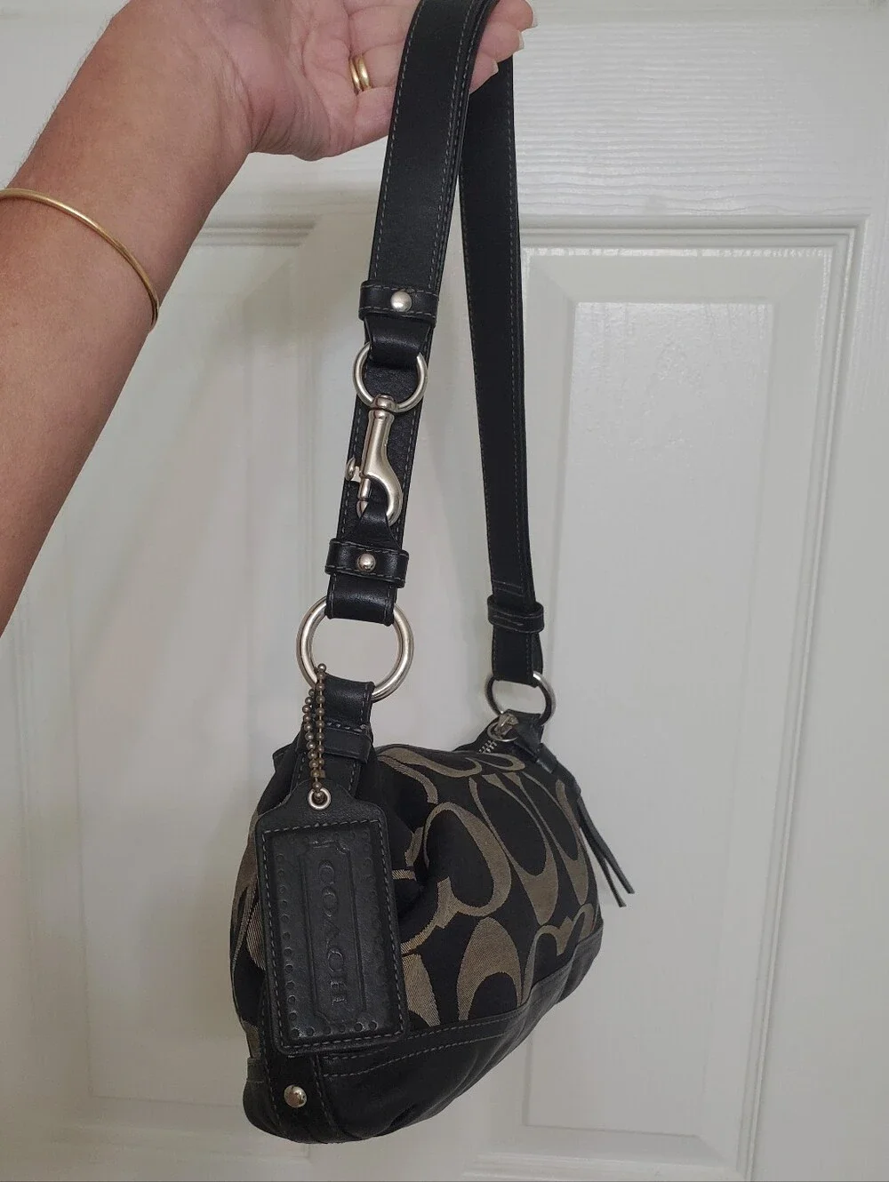 Coach Soho Vintage Monogram Leather & Canvas Shoulder Crossbody Bag